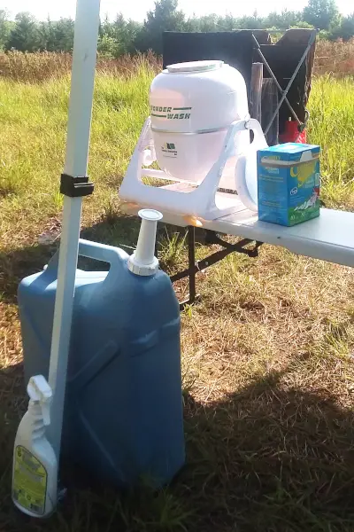 homesteading off the grid laundry setup