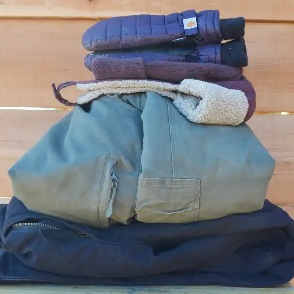 pile of winter clothes