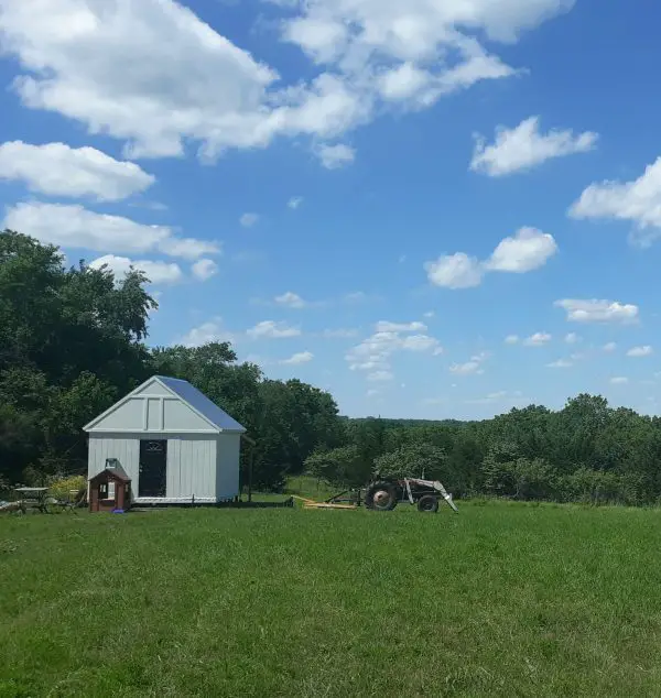 homesteading off the grid shed with tractor