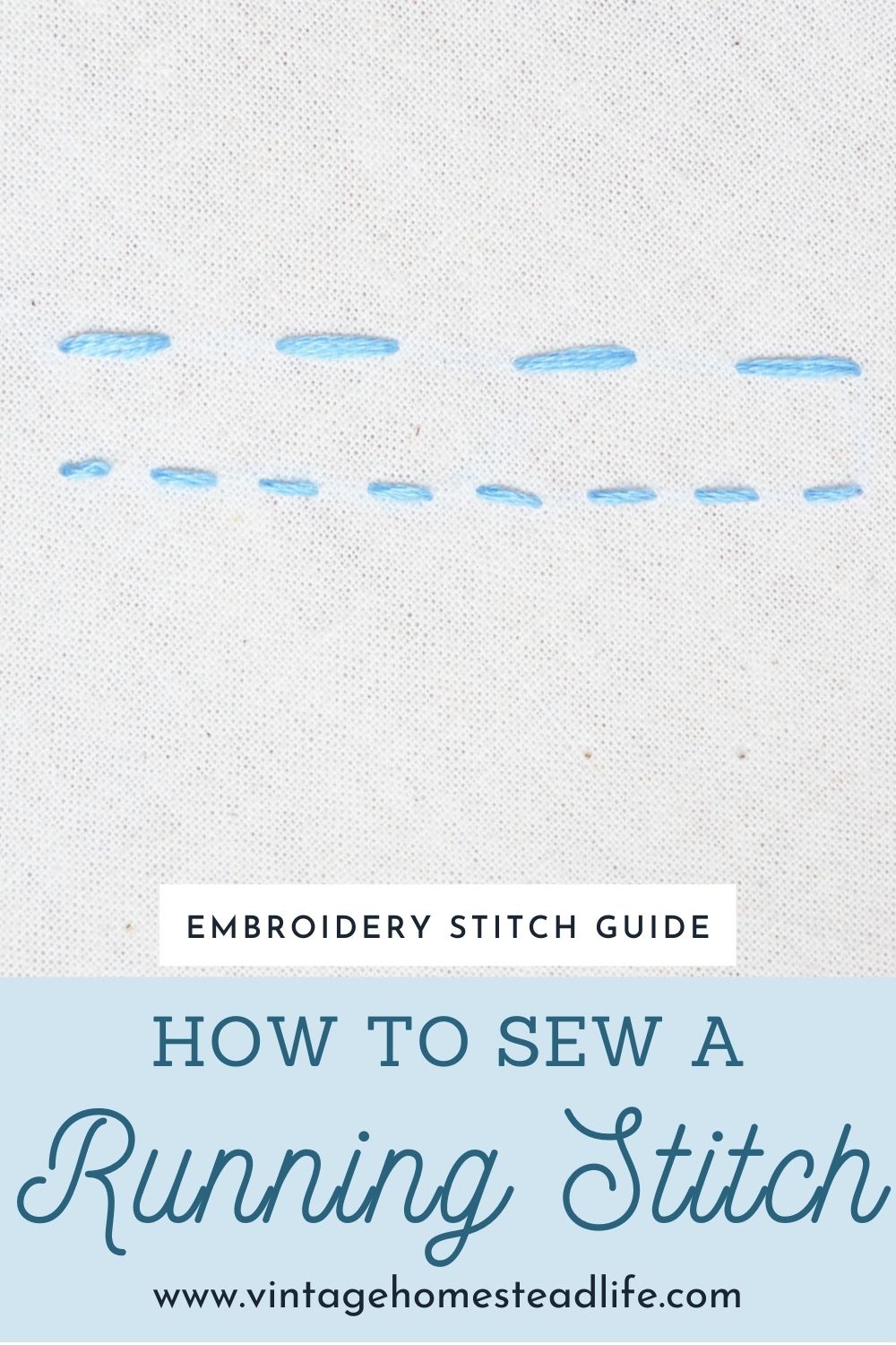 The running stitch is the most basic of all embroidery stitches. It is very simple and easy to learn!