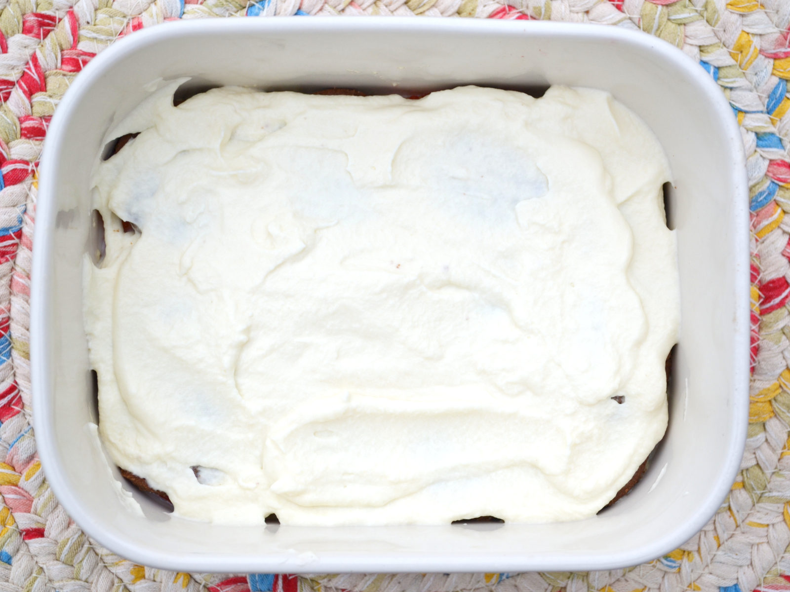 whipped cream layer on icebox cake