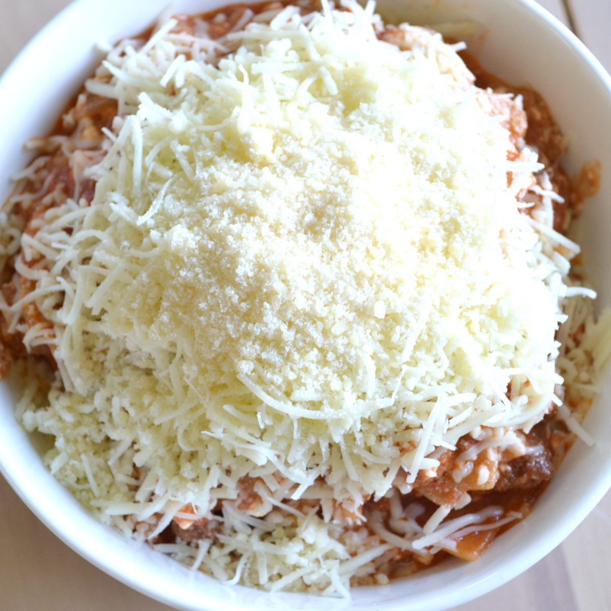 instant pot lasagna in bowl