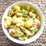 creamy macaroni salad in a bowl