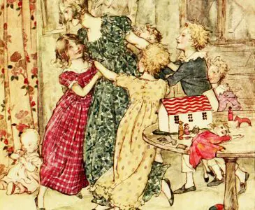 victorian painting of children with mother