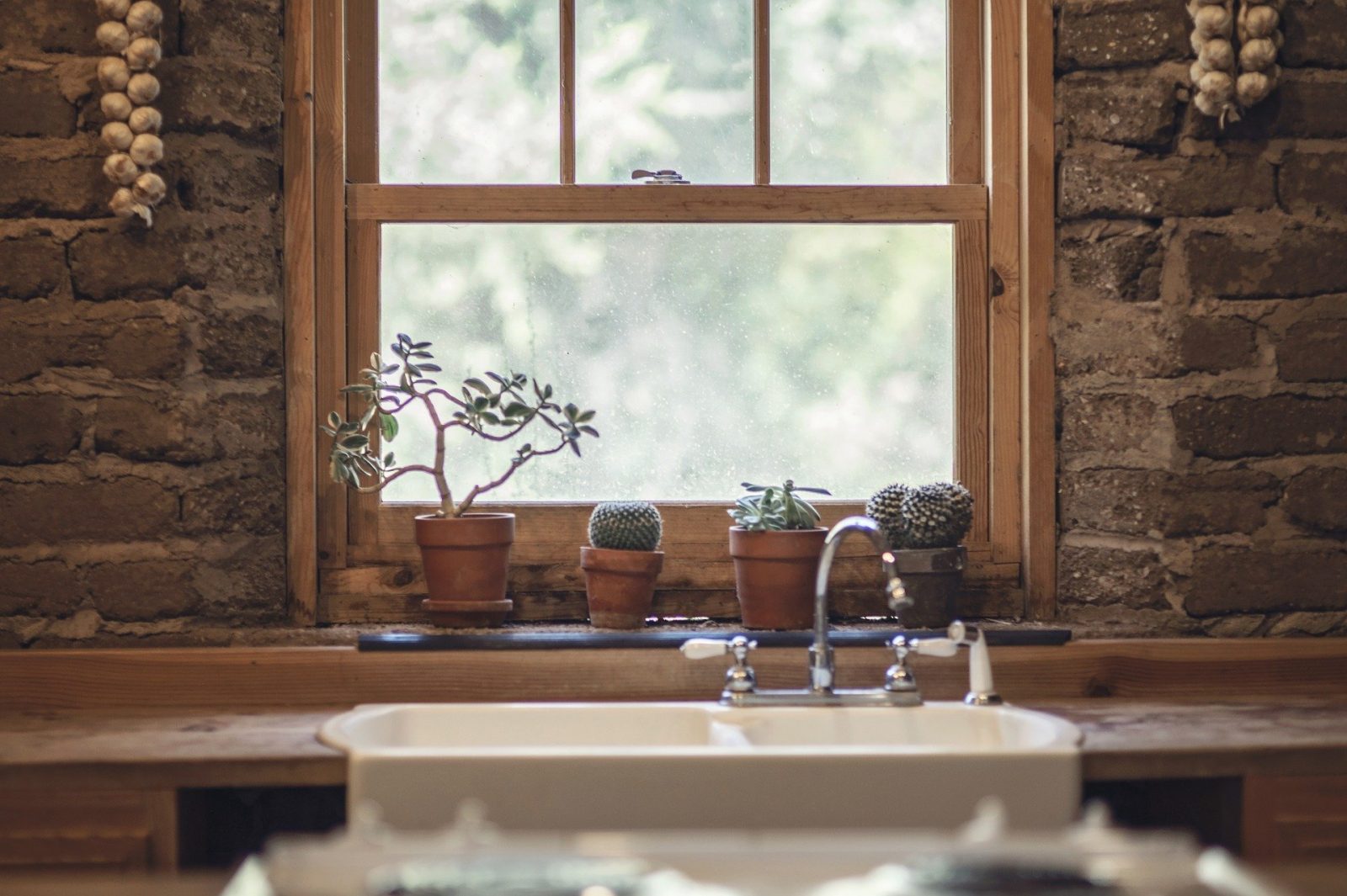 kitchen sink in farmhouse