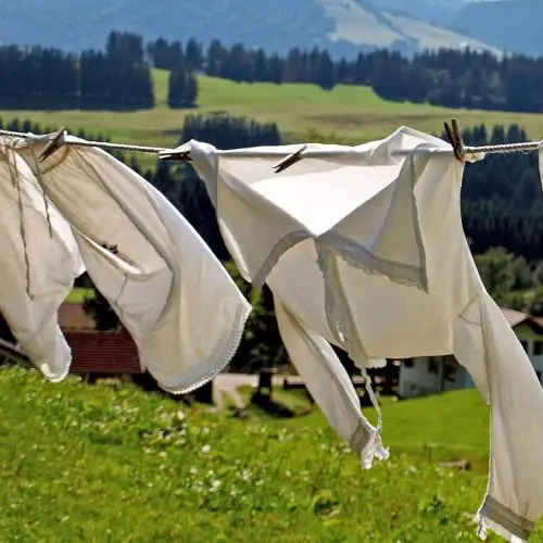 clothes drying on line
