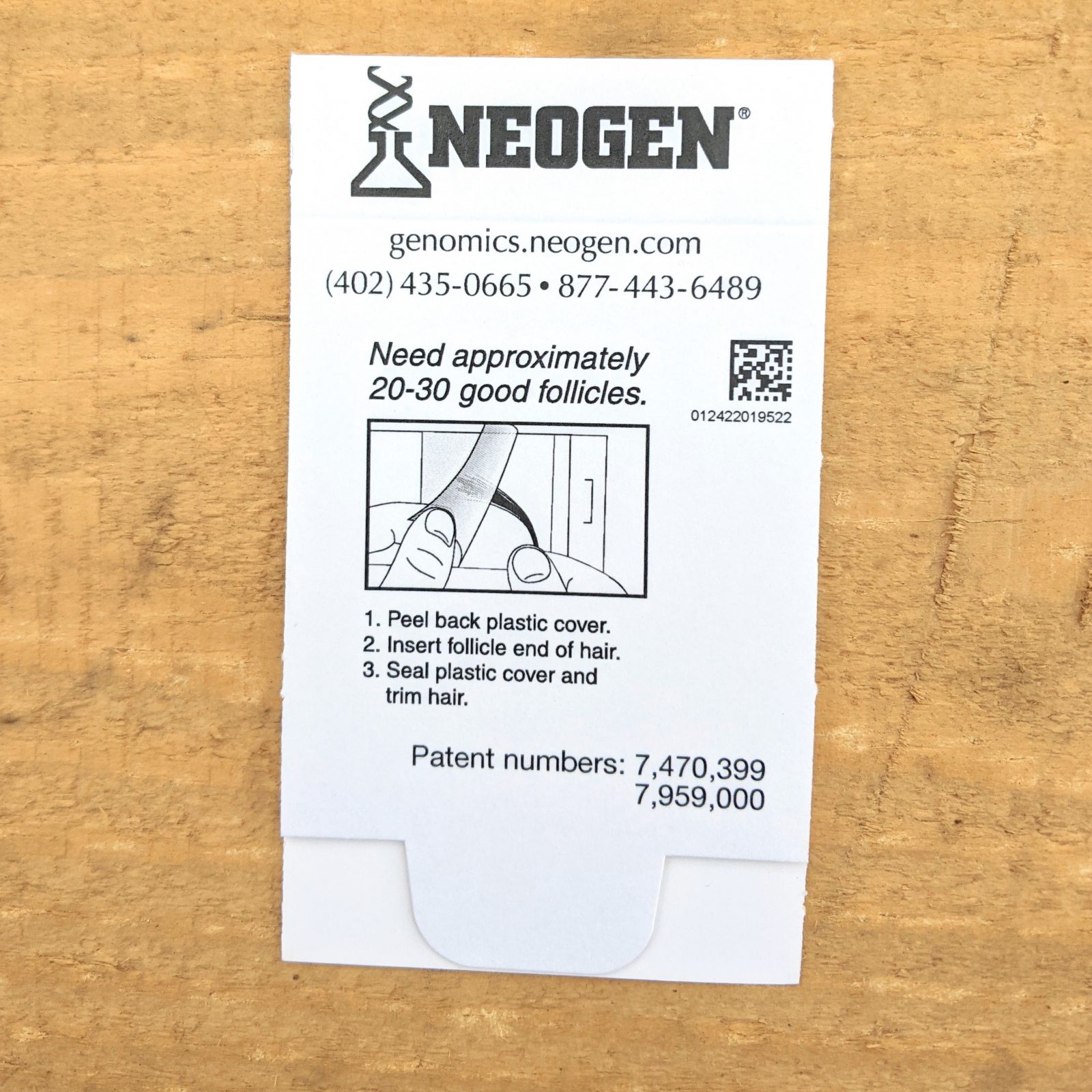 neogen hair sample card