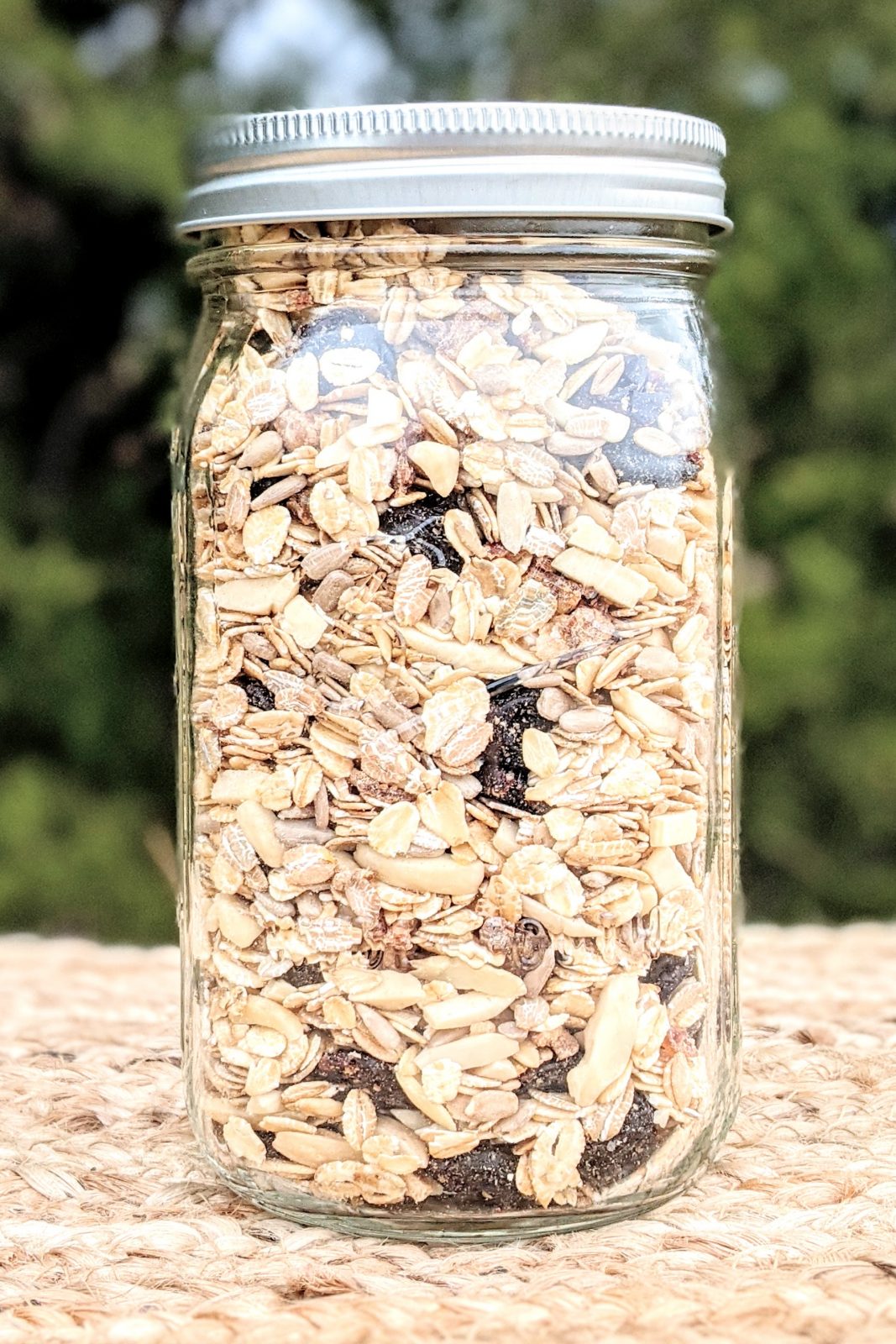 muesli stored in mason jar