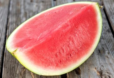 large slice of red ripe watermelon